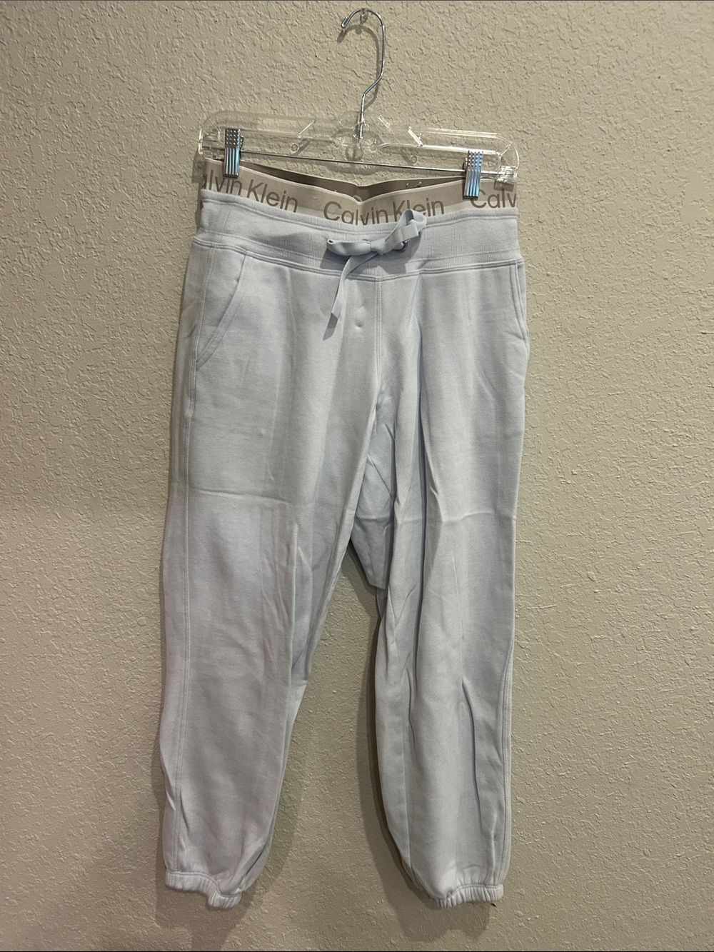 Calvin Klein Men's Pale Blue Drawstring Joggers
